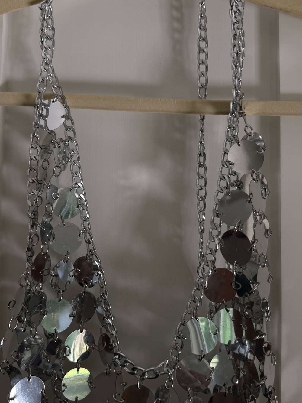Silver Sequin Chainlink Slip Dress - Picture 3 of 6
